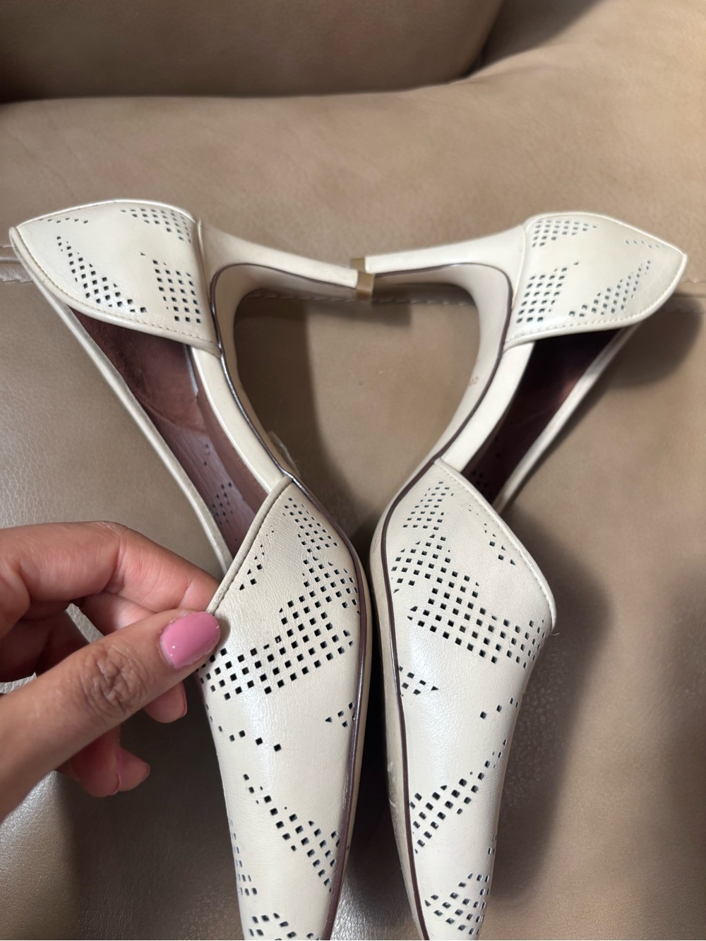Cole Haan Neala Pointed Toe Pump in Light Beige 2 inch heels - Picture 4 of 7
